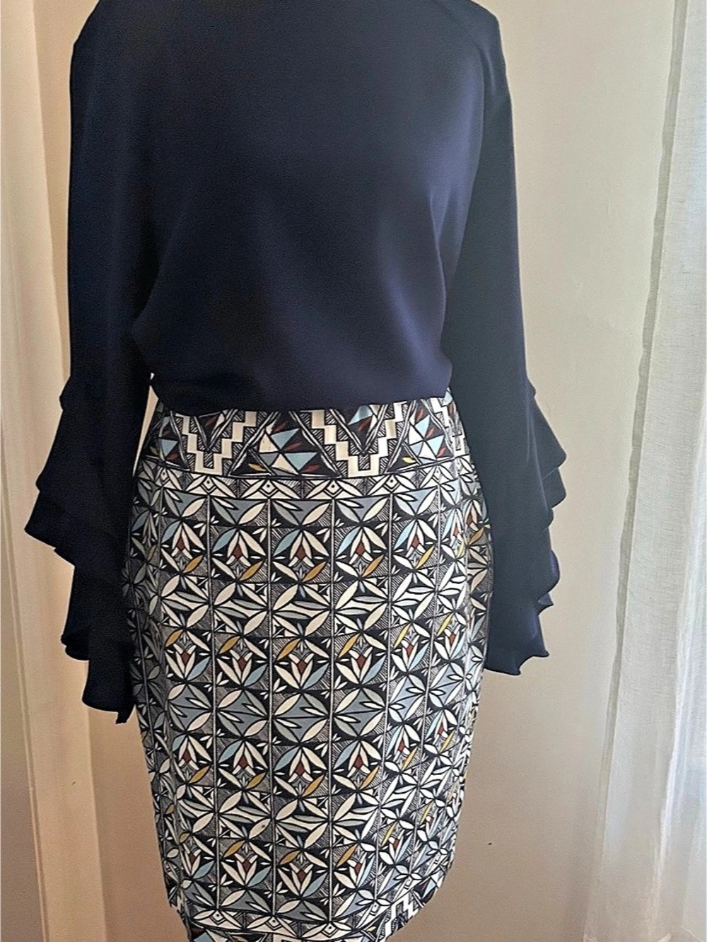 Tory Burch Women's Geometric Pencil Skirt (only)